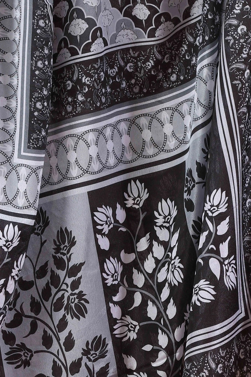 Black Chiffon Floral Printed Dupatta