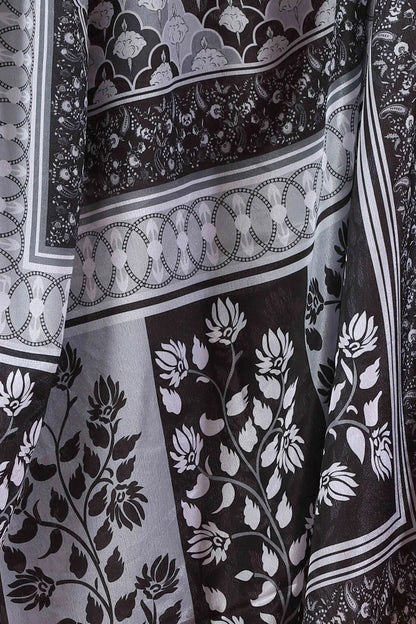 Black Chiffon Floral Printed Dupatta