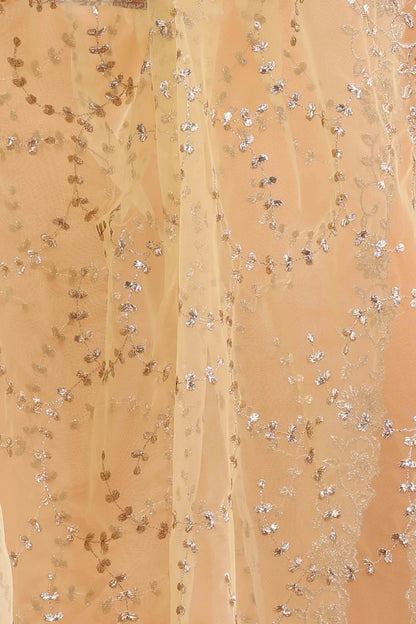 Gold Net Embroidered Dupatta