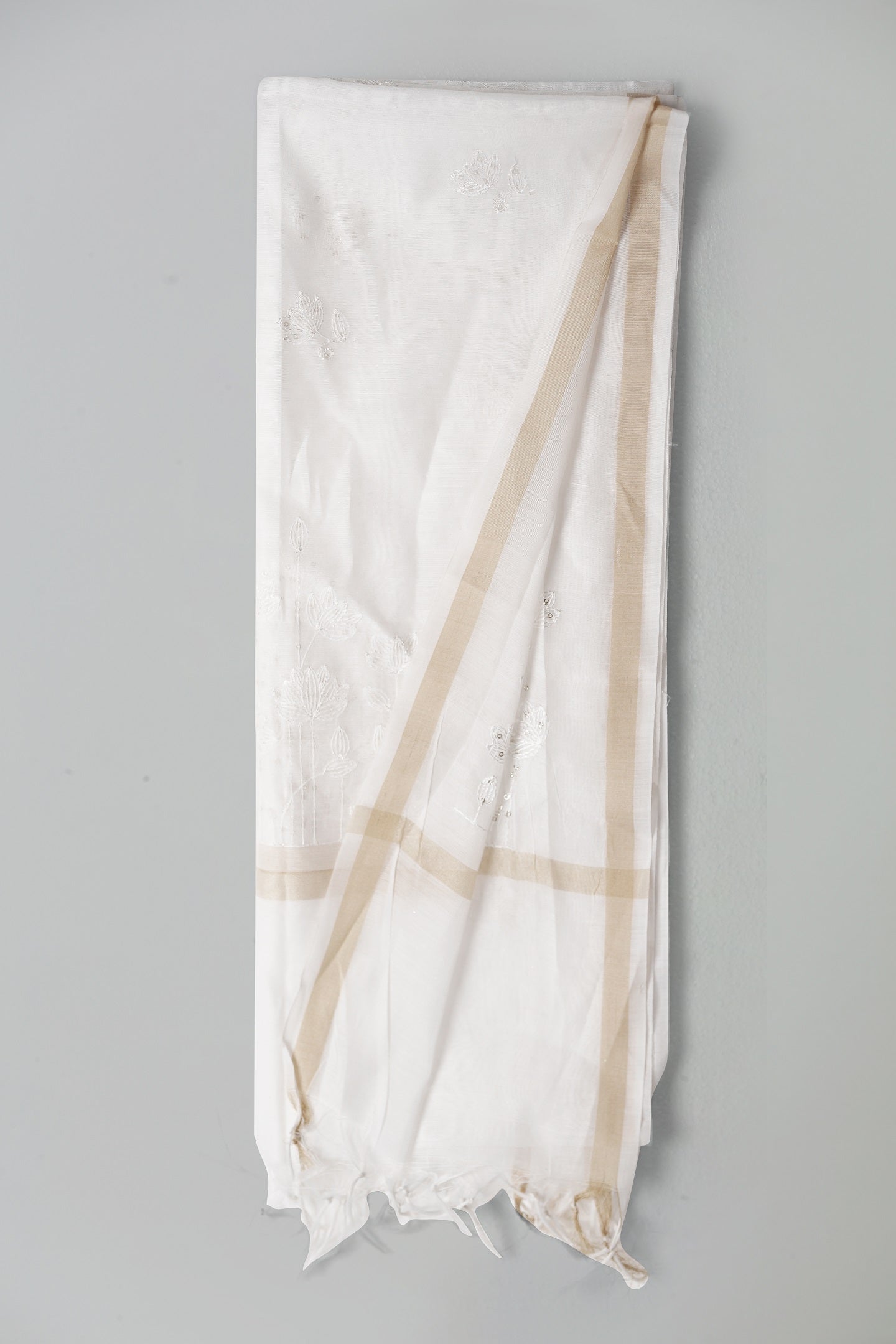 Off White Organza Embroidered Dupatta