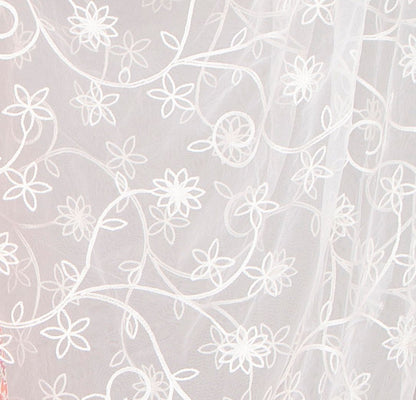 D5 Off White Embroidered Dupatta