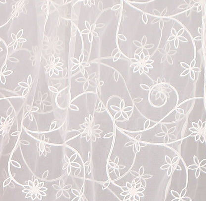 D6 Off White Embroidered Dupatta