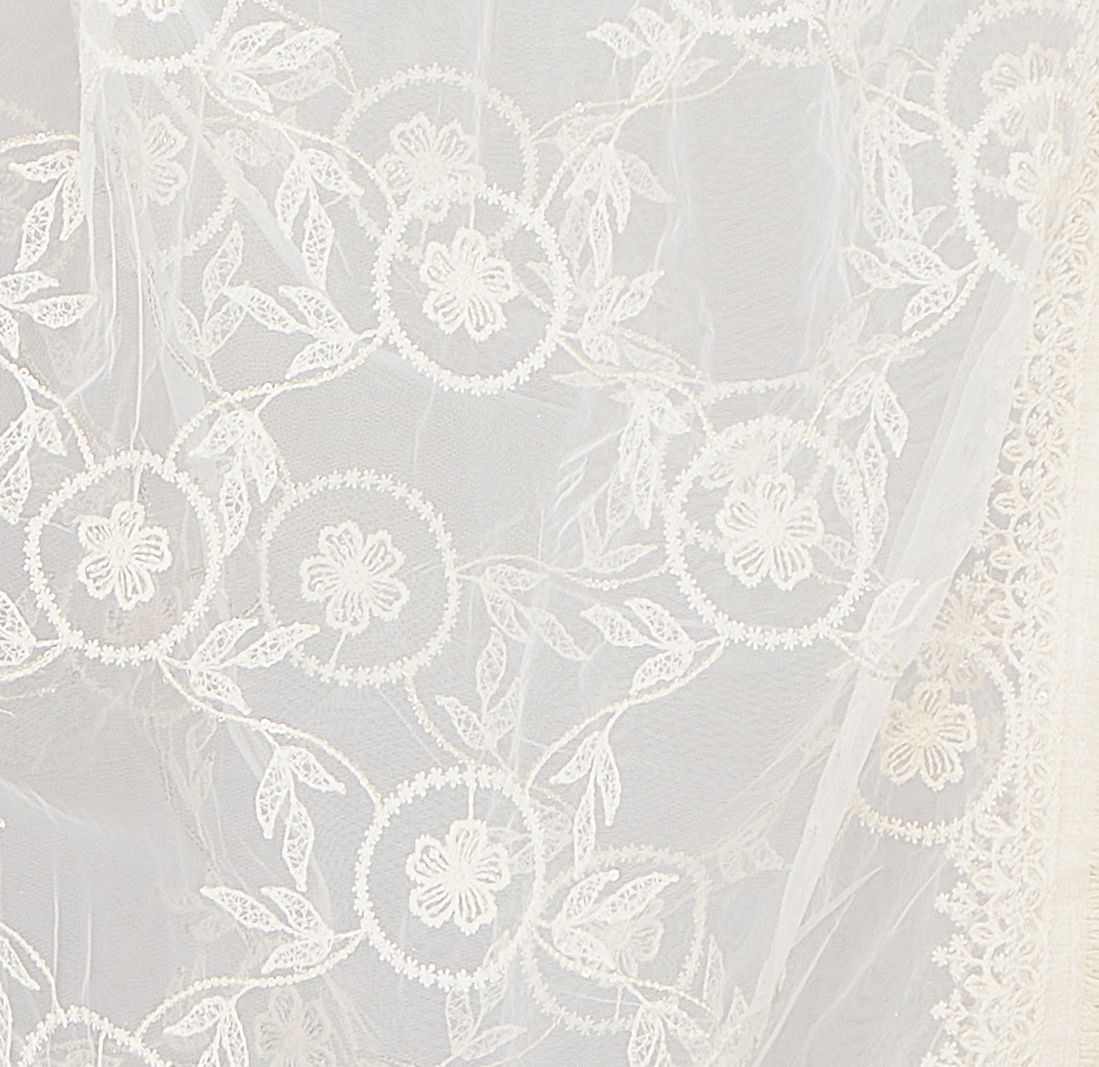 Off White Embroidered Dupatta